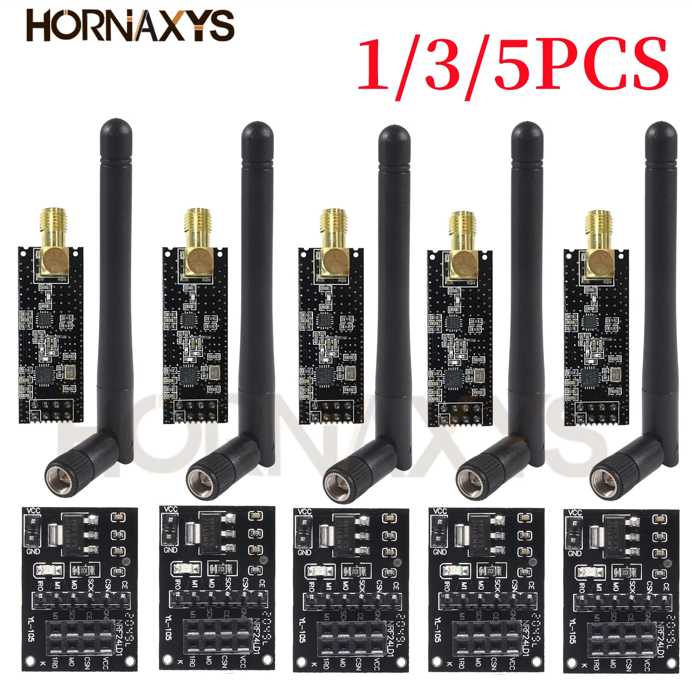Nrf24L01 - 5個のNRF24L01 + PA + LNAトランシーバー、無線モジュールトランシーバーRF 2.4G