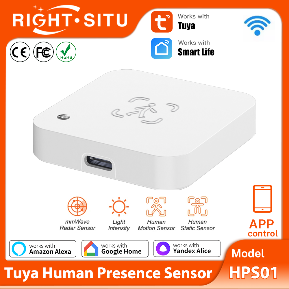 Pir Motion Sensor - Tuya WiFi MmWave レーダー検出器 人感センサー 明るさセンサー付き