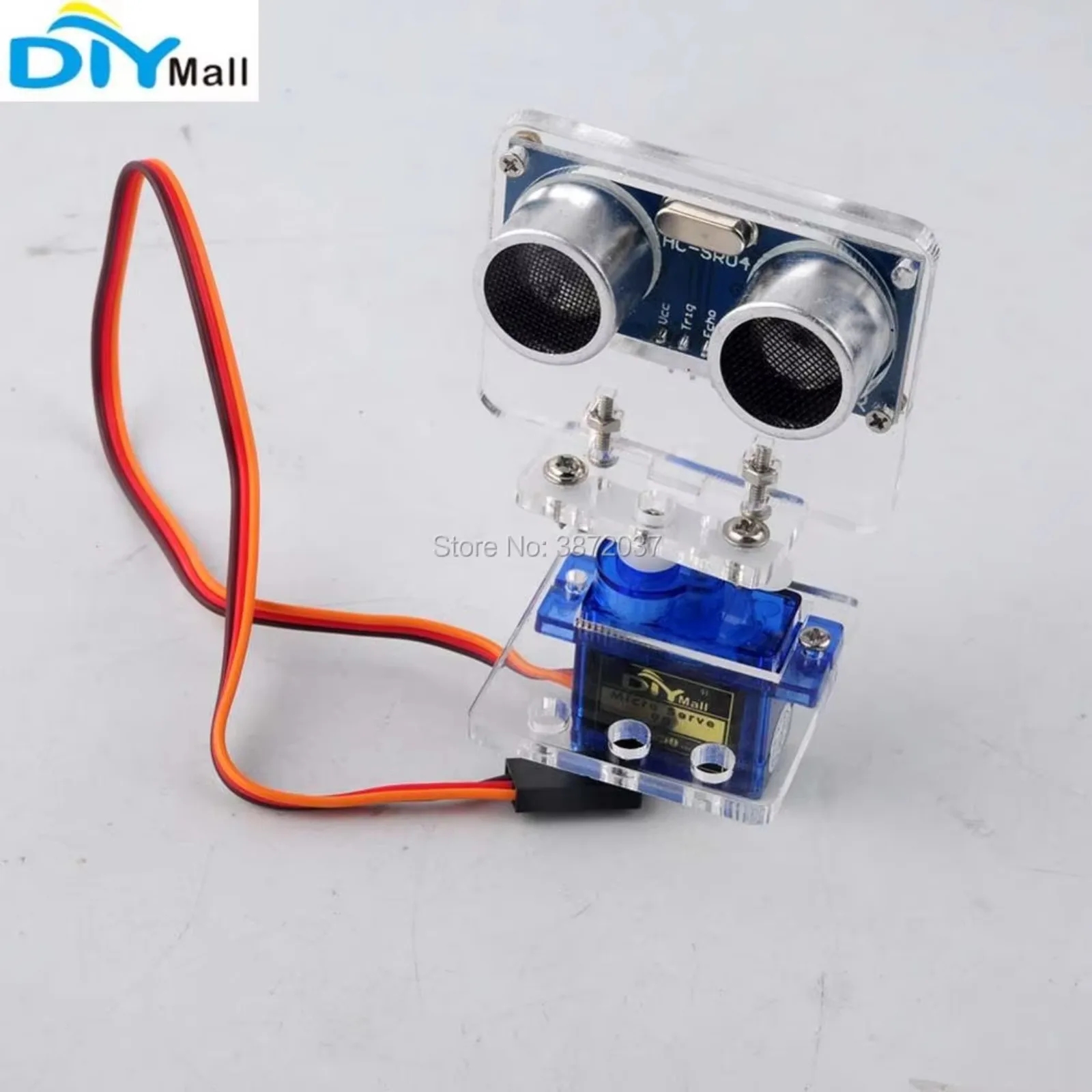 Ultrasonic Sensor Hc-Sr04 - DIYmall HC-SR04 超音波センサー＆9Gサーボモーターキット（Arduino/Raspberry Pi用、ロボットプロジェクトに最適な取り付けブラケット付き）