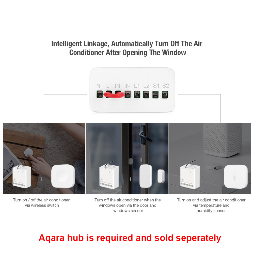 オリジナル Aqara スマート双方向制御モジュールリレース - Relay Module 1 Channel のレビューと価格