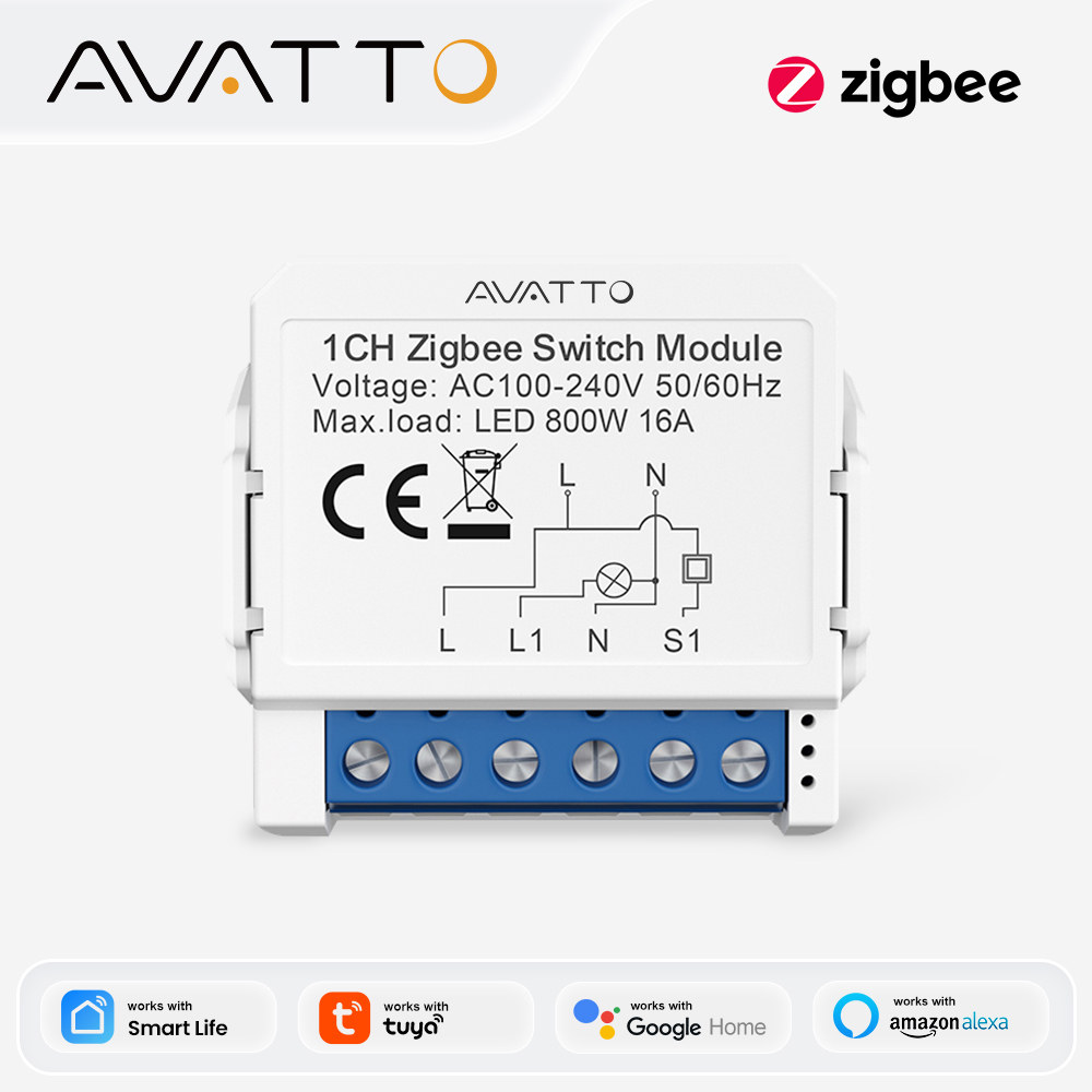 AVATTO ZigBee Tuya 1/2/3/4 グルー - Relay Module 1 Channel のレビューと価格