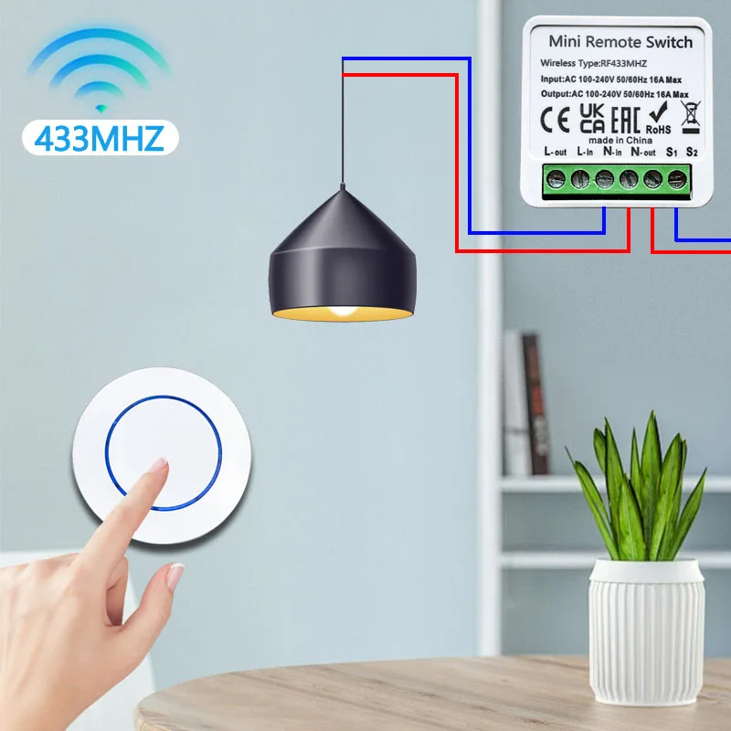 433HMz ワイヤレスライトスイッチ 10A リレー受信機 - Joystick Module のレビューと価格