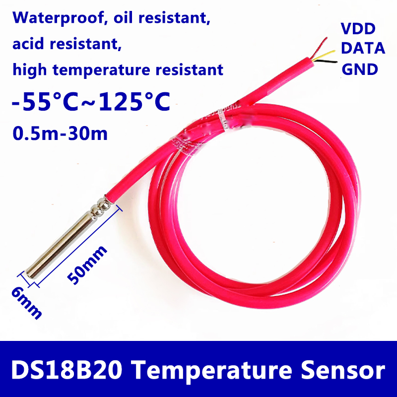DS18B20 防水デジタル温度センサー 6 ミリメートル  - Ds18B20 のレビューと価格
